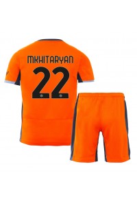 Inter Milan Henrikh Mkhitaryan #22 Jalkapallovaatteet Lasten Kolmas peliasu 2023-24 Lyhythihainen (+ Lyhyet housut)